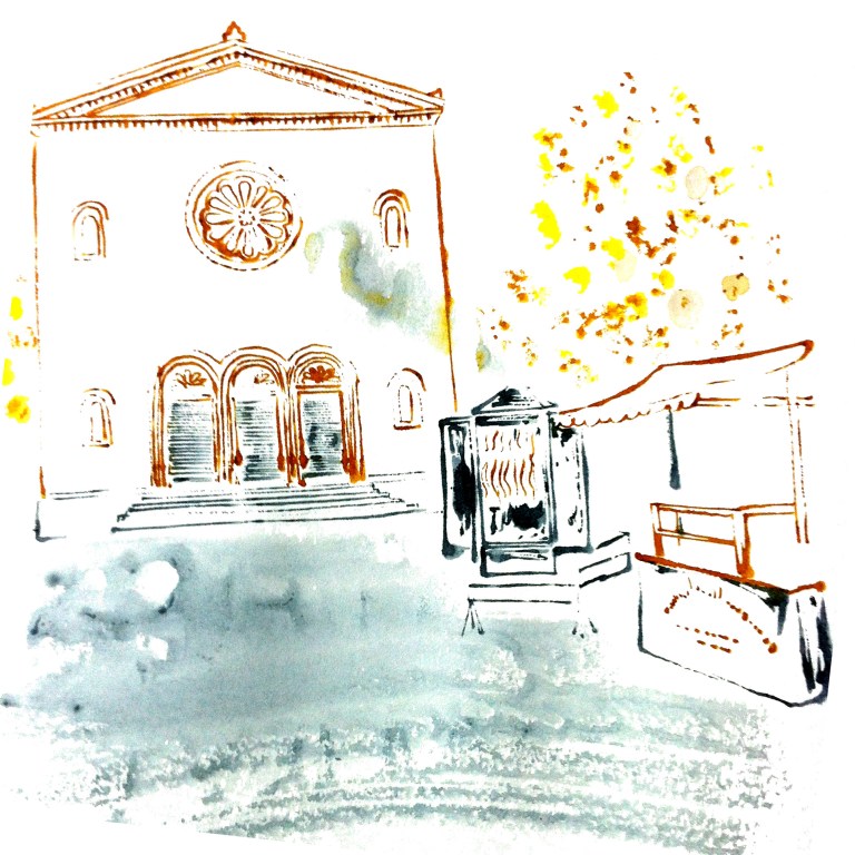 architecture inkonpaper blottedline print woman arindacraciun